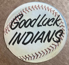 Vintage 1960s Cleveland Indians Baseball Good Luck Water Decal RARE MCM Prop