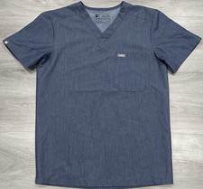 FIGS Technical Collection Leon Two-Pocket Scrub Top - Men's XS - Graphite Blue
