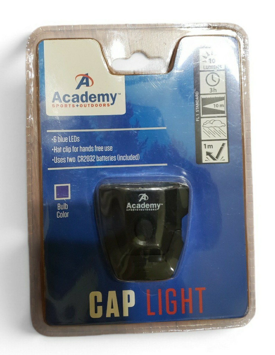 Academy Sports Outdoors LED Cap Light 6 Blue LEDs Hat Clip Hands Free New