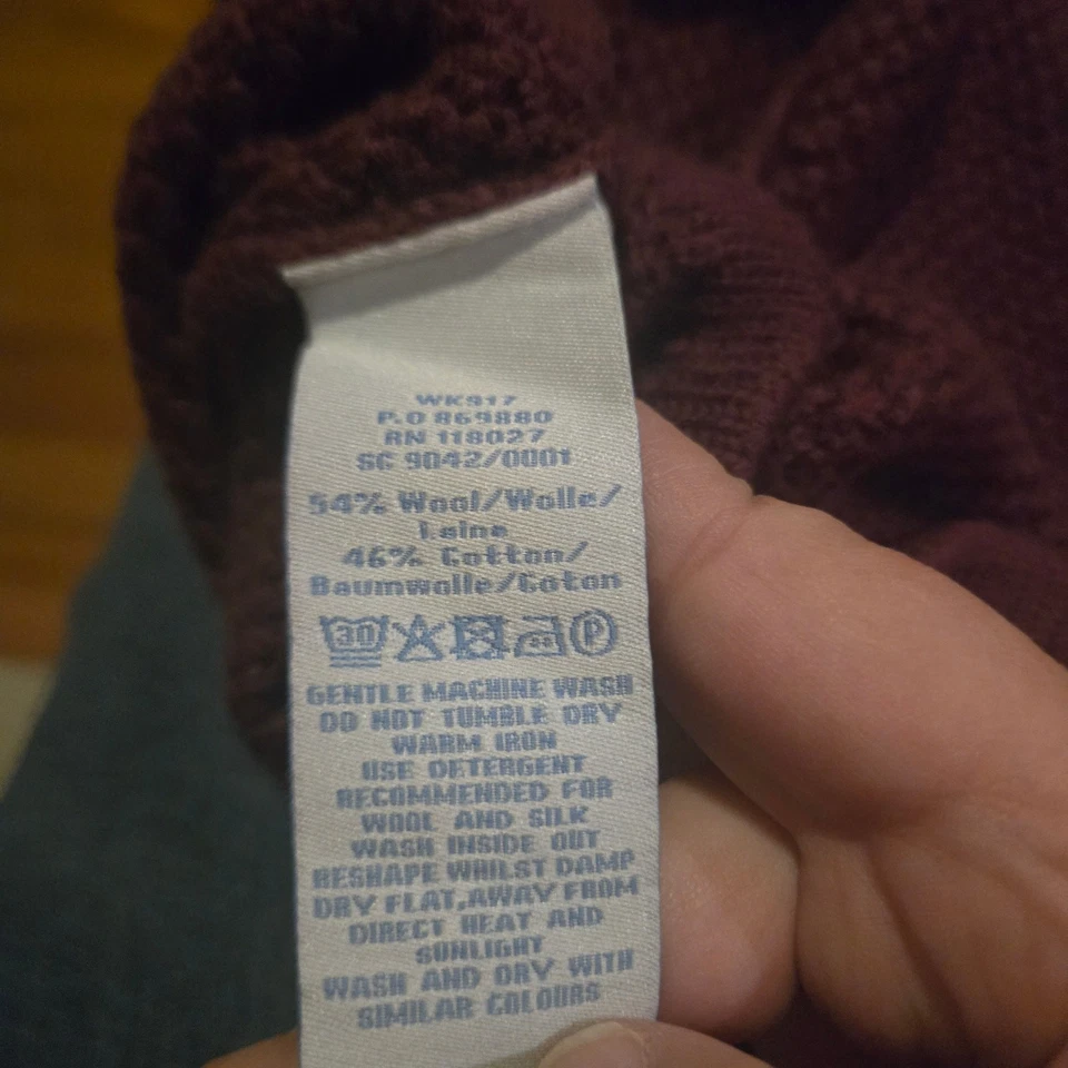 Suéter para mujer Boden talla 6 lana mezcla algodón púrpura cuello embudo tejido Foto 4 de 4