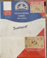 DMC AIDA 14 Count Blanc Needlework Cross Stitch Fabric 14"x18" NEW in Pkg