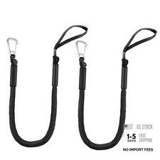 Single Hook Bungee Dock Lines   Heavy-Duty Elastic Mooring Ropes 4 Feet 2 Black