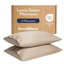 Brooklinen Luxury Sateen Pillowcases - Set of 2, 100 Long Staple Cotton with...