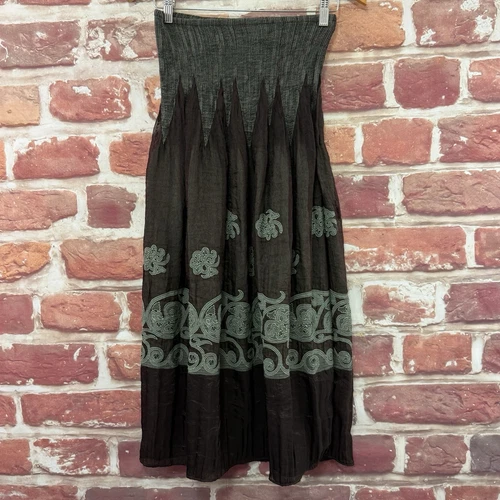 Anthropologie Lapis Convertible Dress Skirt Womens One Size Boho Floral Smocked