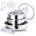 10-Piece Tri-Ply Stainless Steel Cookware Set w/ Detachable Handle, Induction