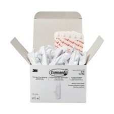 Command? General Purpose Hooks, Plastic, White, 3 lb Cap, 37 Hooks and 48 Strips 0.96 per strip