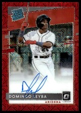 2020 Donruss Optic #RRS-DL Domingo Leyba Rated Rookies Auto Red Mojo Red Mojo