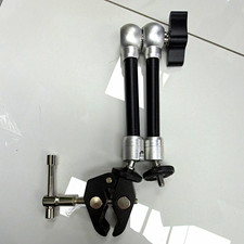 Adjustable Camera Clamp Mount Dual Arm Aluminum, 8in Max Height 2lb Load