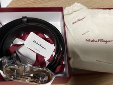 Salvatore Ferragamo Handcrafted Reversible Men s Belt Brown/Black Silver Buckle
