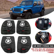 Set of 4 Car Hard Door Storage Bag Handle for Jeep Wrangler JK JL JT 1976-2024