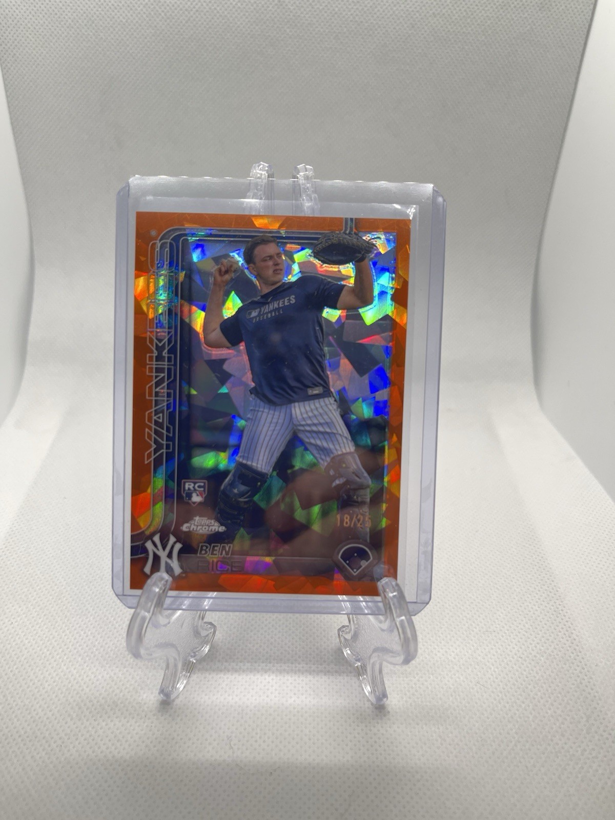 2025 Topps Chrome Sapphire Ben Rice Image Variation RC Orange Refractor #/25