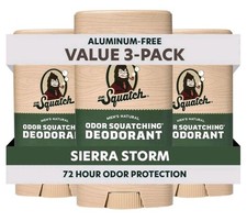  3 PACK Dr. Squatch Men's Deodorant -Sierra Storm, 2.65 oz