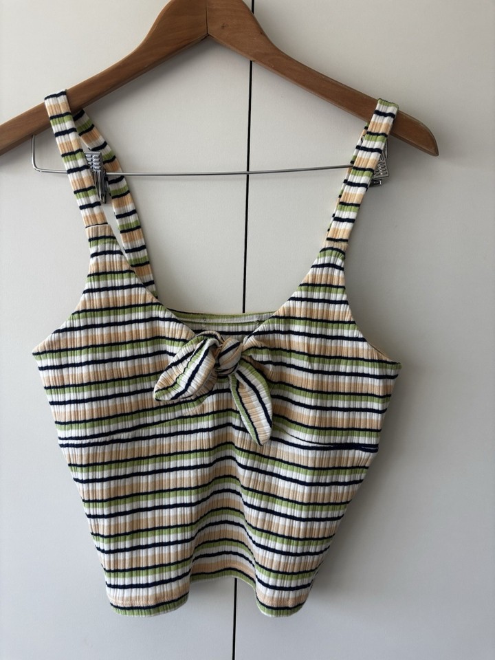 Striped Womens Cami With A Tie Sz M