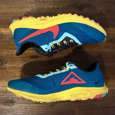 Nike Air Zoom Pegasus 36 Trail - Size 10.5 Geode Teal Yellow Running Hiking DEAL