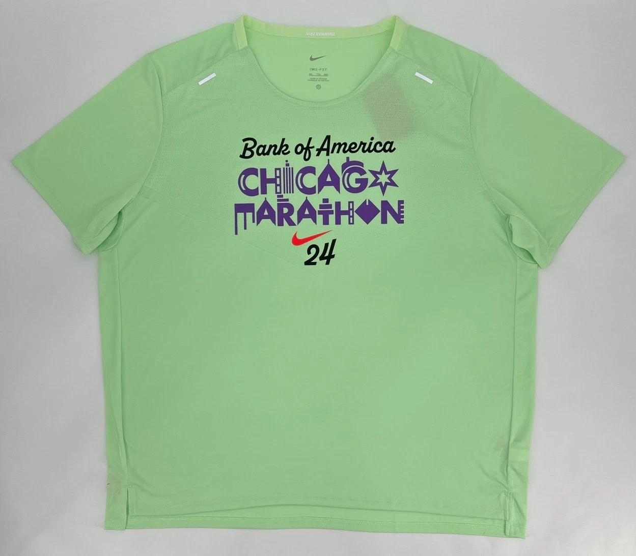 Nike Bank Of America Shirt Mens XXL Green Chicago Marathon 2024 Retro FV6329-376