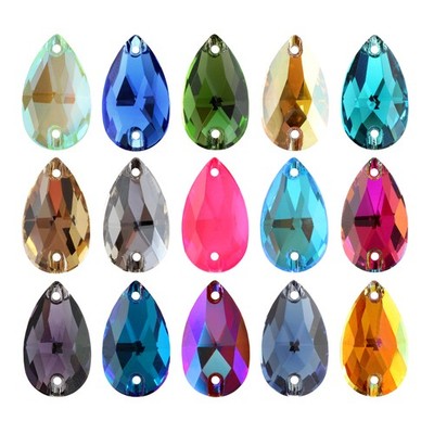 AUREA Crystals A3230 Pearshape Aufnähsteine Kristalle 2 Löcher zum Nähen