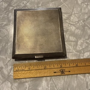 Beautiful Vintage Engine Turned SJ Rose Sterling Silver Cigarette Case Over 4oz