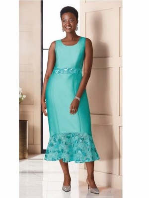 16w formal dresses Alex Evenings Plus Victoria Empire Waist Gown Navy / 24W main image 1