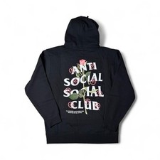 Anti Social Social Club Sadboyz Hoodie XL Black Pink Rose Graphic Streetwear Emo