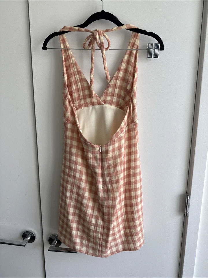 Женское платье в клетку, персики и крем Zara, размер средний - Изображение 2 из 3