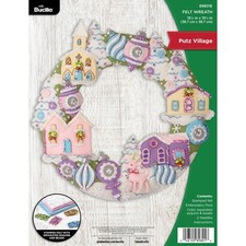 Bucilla Putz Village Felt Applique Wreath Making Kit 89801E