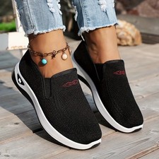 Womens Ladies Comfy Gym Shoes Running Trainers Sports Sneakers Slip On Mesh Size