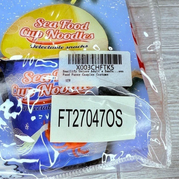 Taza de mariscos fideos disfraces de Halloween cosplay unisex divertido traje de comida talla única Foto 3 de 4