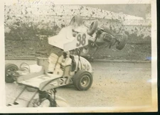DYSINGER-FLIPPING SPRINT CAR CRASH-RACING-1970 PHOTO 