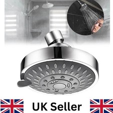4inch Fixed Shower Head Round Chrome Adjustable 5-Setting Rainfall Mode Overhead