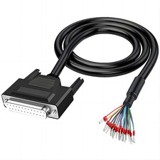 Willwewon 10FT 26AWG DB25 Serial Extension Cable, DB25 Female to Bare Wire, D-Su
