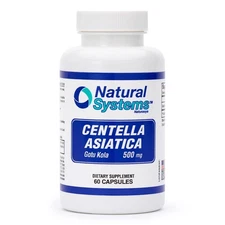 Centella Asiatica 500 mg 60 Capsules by Natural Systems - Gotu Kola Herb Mois...