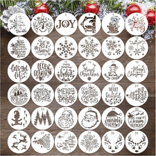 36 Pcs Small Christmas Stencils for Painting on Wood 3 Inch Reusable Christma...