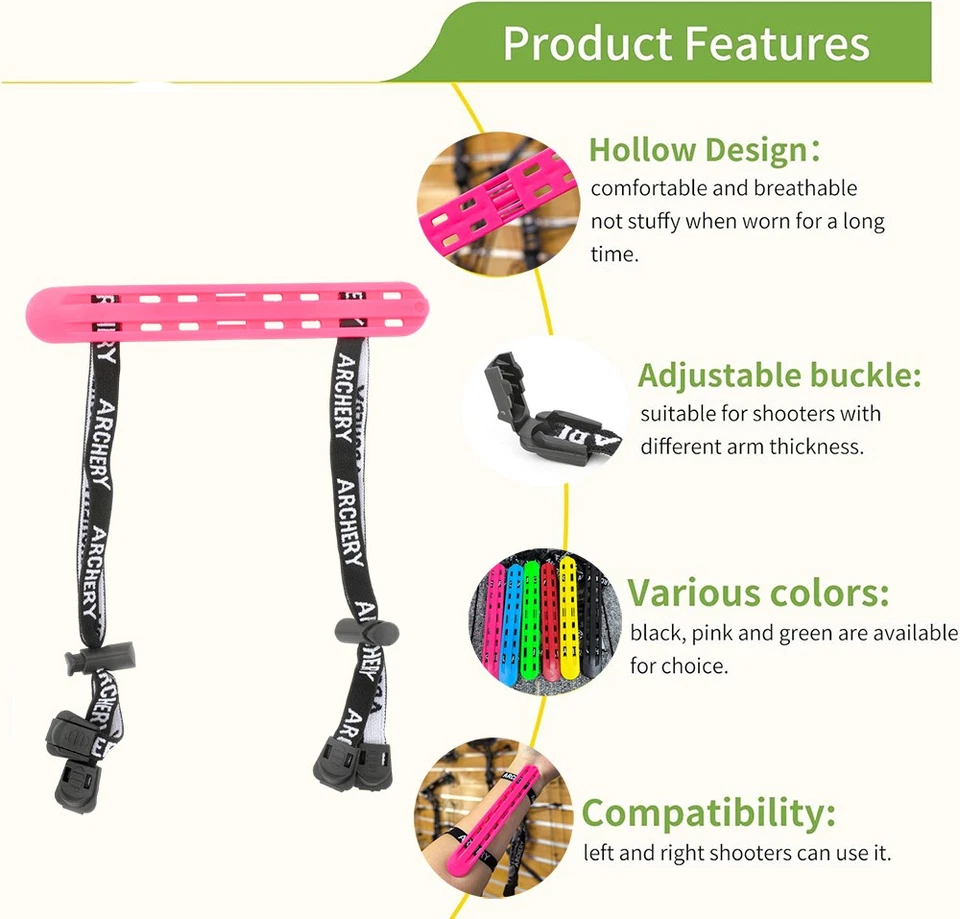 Archery Arm Guard Forearm Protector Gear Adjust Plastic Adult Youth Bow Shooting - Image 4 of 4