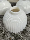 3-VTG 1920's Small Ribbed White Milk Glass Oil Lamp Shade Scalloped Table Light