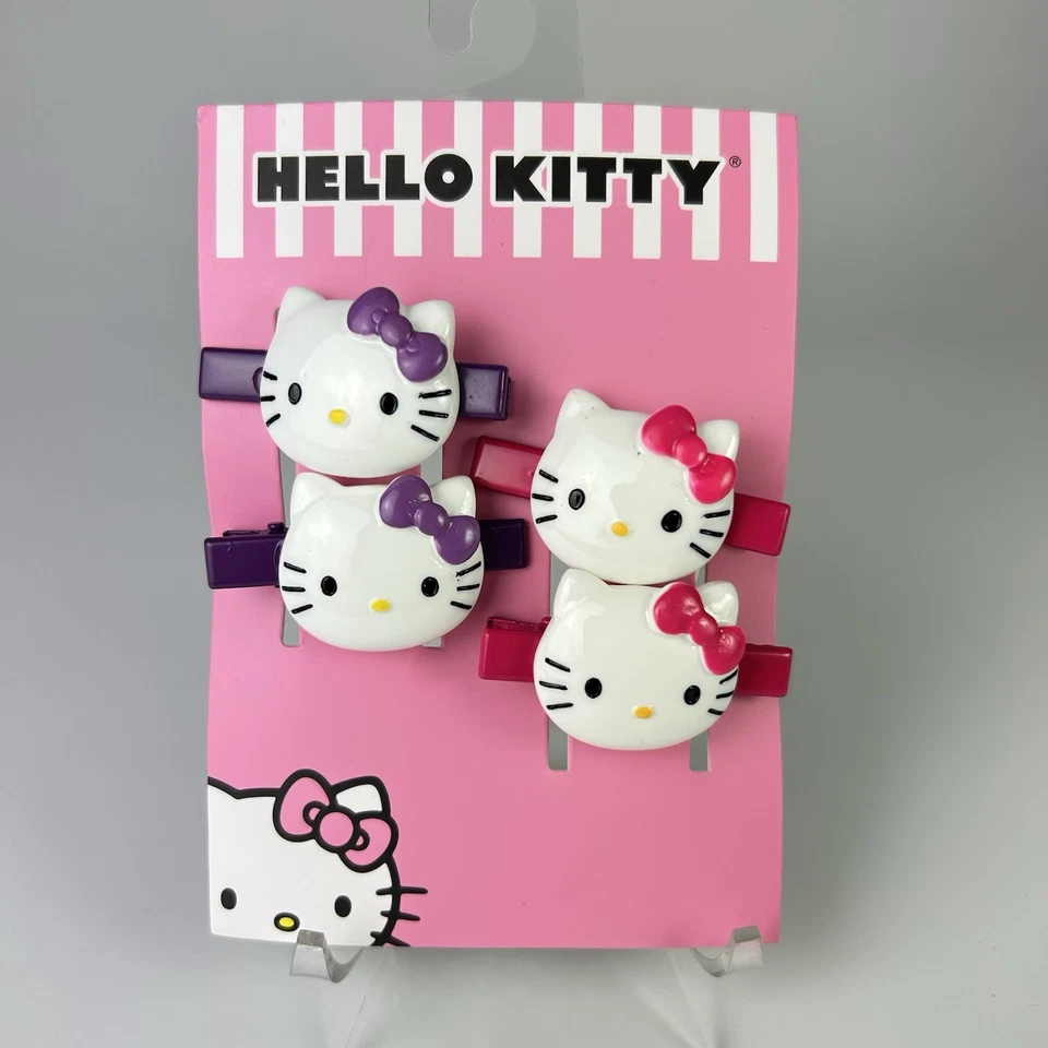 Juego de 4 pinzas para el cabello para niña Sanrio, Hello Kitty Foto 2 de 3