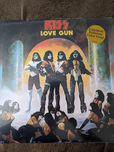 KISS LOVE GUN TANGERINE/AQUA SPLATTER VINYL LP LIMITED SEALED MINT