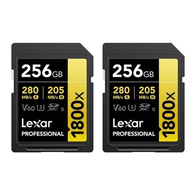 Lexar Professional 1800X 256GB SDXC UHS-II (2-Pack)