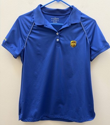 UPS Integrad 2017 United Way Performance Polo Shirt Mens M Blue Lands End Logo