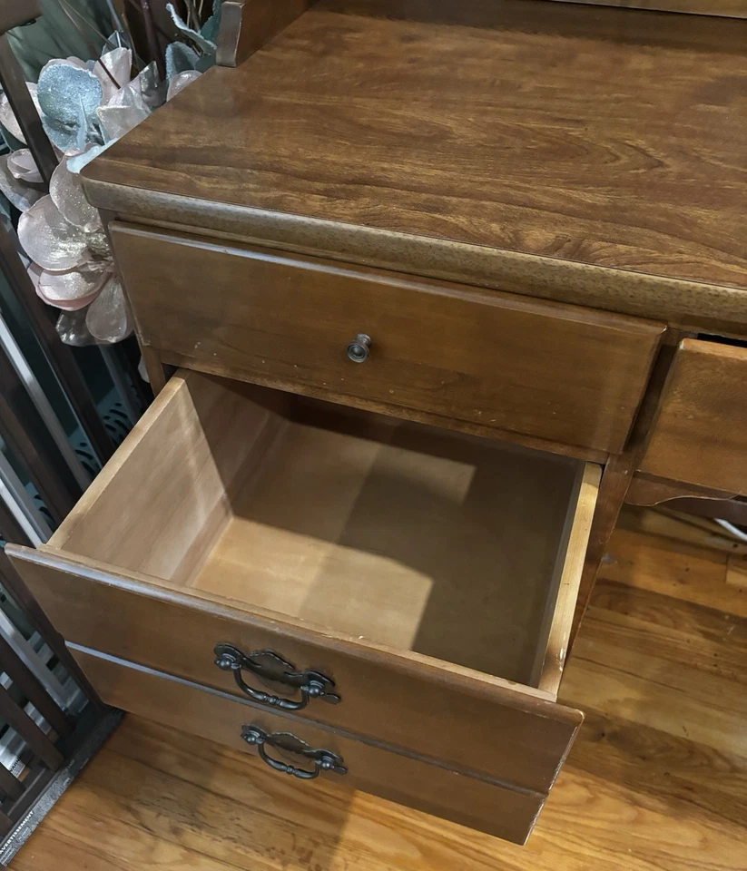 Vintage Ethan Allen Student Desk and Bookshelf Mid Century Modern SET - Image 4 of 4