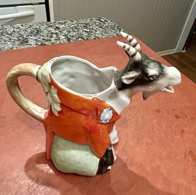 Rare Schafer & Vater 1920s Antique Porcelain Goat Creamer Pitcher Mint Condition