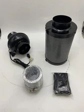 IPOWER POWER 4INCH INLINE FAN AIR CARBON FILTER DUCTING SET - BLACK