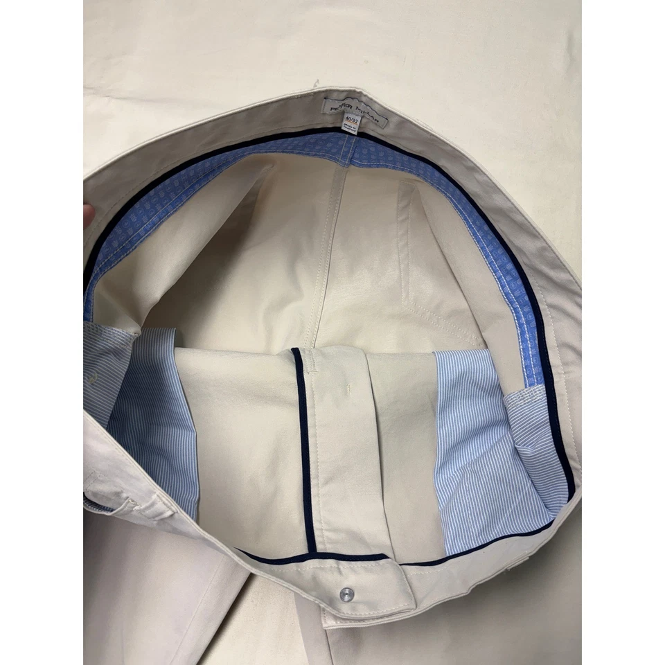 Peter Millar Mens 40x32 Beige Chino Pants Flat Front Golf Casual - Image 4 of 4