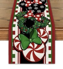 Christmas Table Runner 13 x 72 in Mouse Ears Home Decor Holiday Table Cover NEW