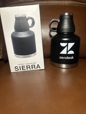 H2GO Growler Sierra Insulated Water Bottle 32 oz Zendesk Branded Stainless Steel