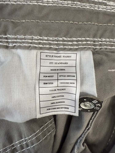 Pantaloncini cargo BKE Harry ricamati vestibilità standard tasche con patta grigio uomo 38W 24L - Foto 4 di 4