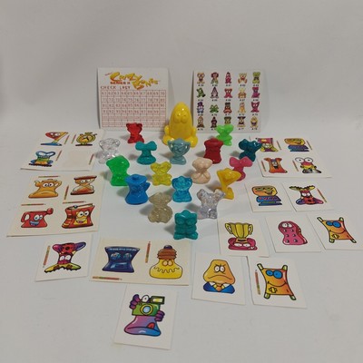 Vintage Gogos Crazy Bones Flicking Game Lot of 18 W/ Stickers See Pictures 90's