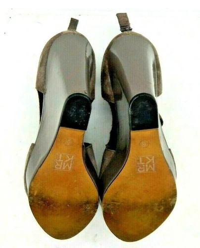 MRKT Womens Gray Suede Platform Wedge Heels Back Zip Shoe Size 6 - Picture 7 of 9