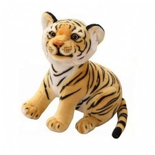 Crouching Tiger Stuffed Doll Black Stripes Tiger Stuffed Embroidered Features