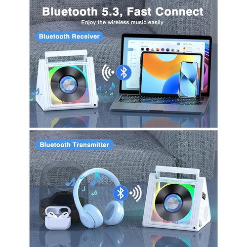 Bluetooth CD Player mit 10W Lautsprecher, Tragbarer CD Player 4000mAh Wiederaufladbar tr - Bild 6 von 9