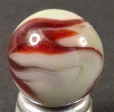Vintage CAC Christensen Agate Bloodie Swirl UV Reactive Marble .62" Mint 226034